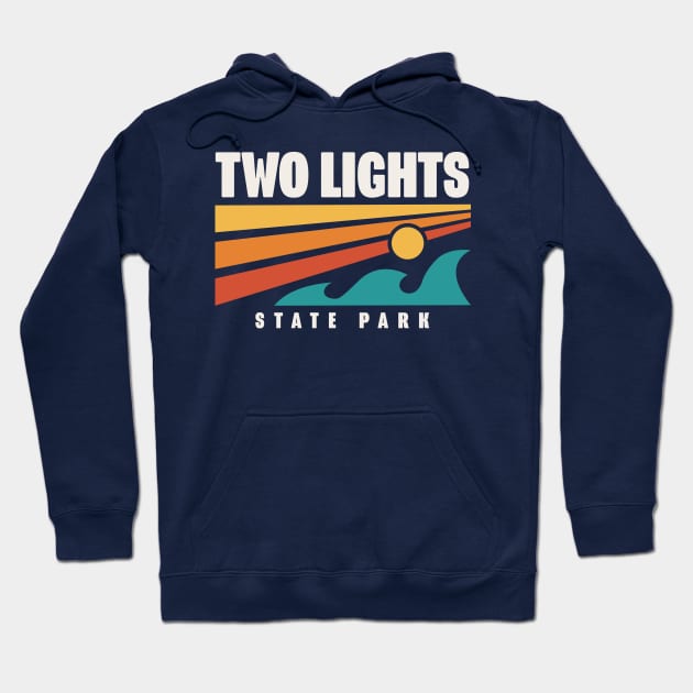 Two Lights State Park Maine Souvenir Lighthouse Hoodie by PodDesignShop